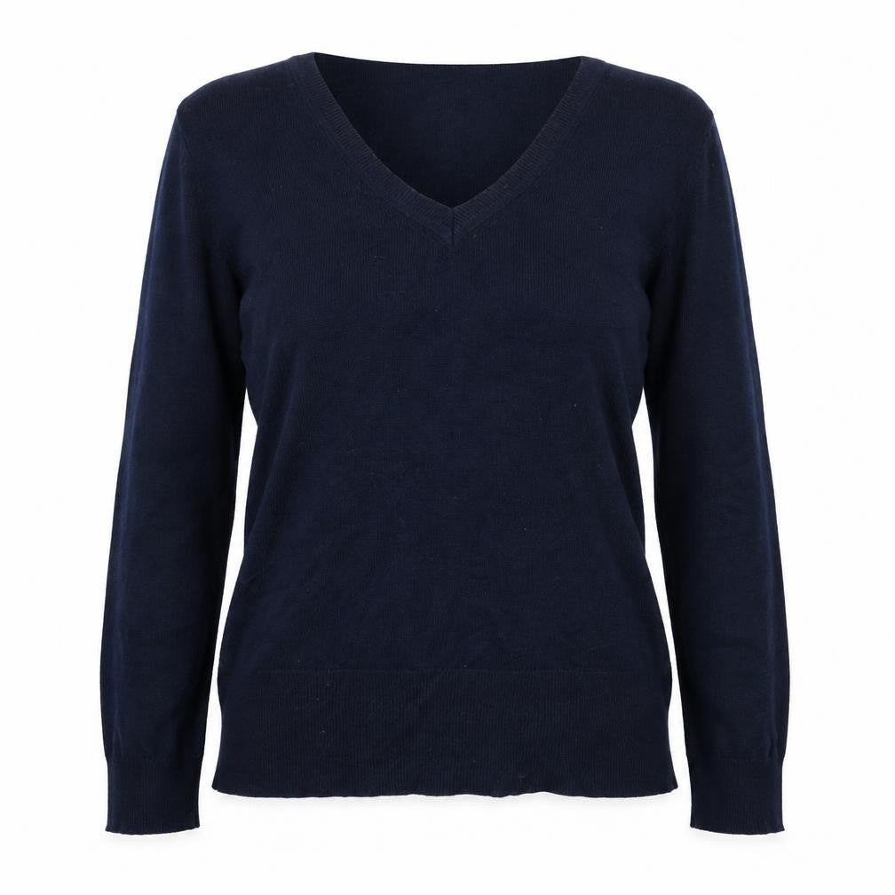 Marks & Spencer Womens Blue  Acrylic Jersey T-Shirt Size 12 V-Neck