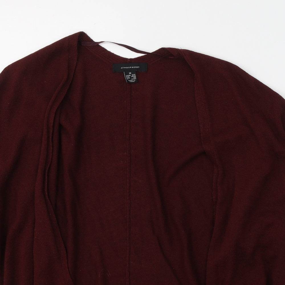 Atmosphere Womens Red V-Neck  Acrylic Cardigan Jumper Size 10