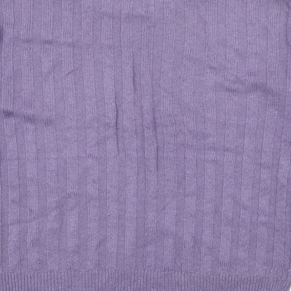 Marks & Spencer Womens Purple Crew Neck  Acrylic Pullover Jumper Size XS