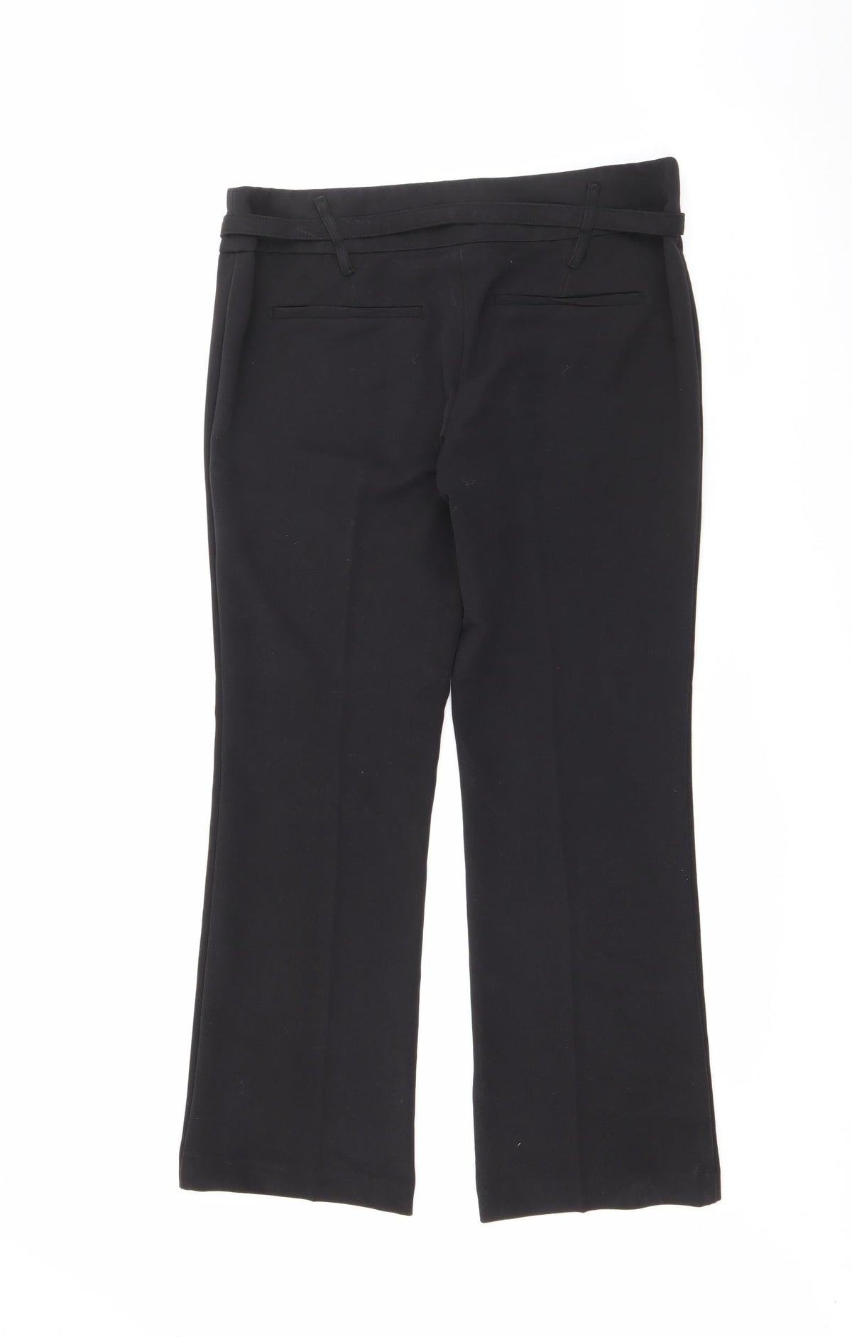 NEXT Womens Black  Polyester Trousers  Size 12 L28 in Regular Button