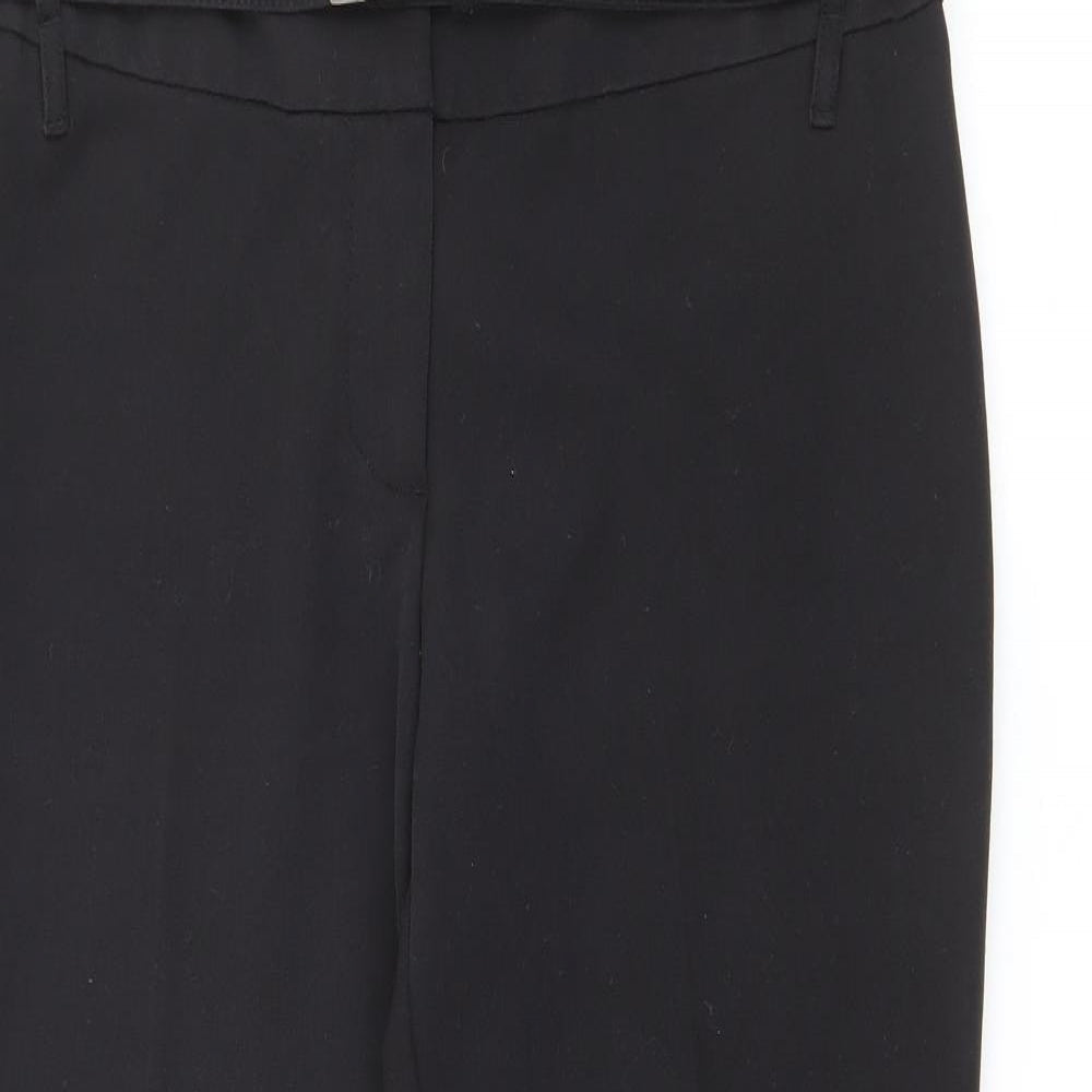 NEXT Womens Black  Polyester Trousers  Size 12 L28 in Regular Button