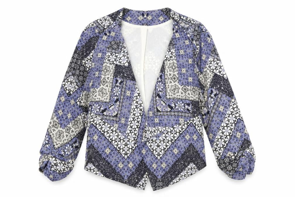 New Look Womens Blue Geometric  Jacket  Size 14