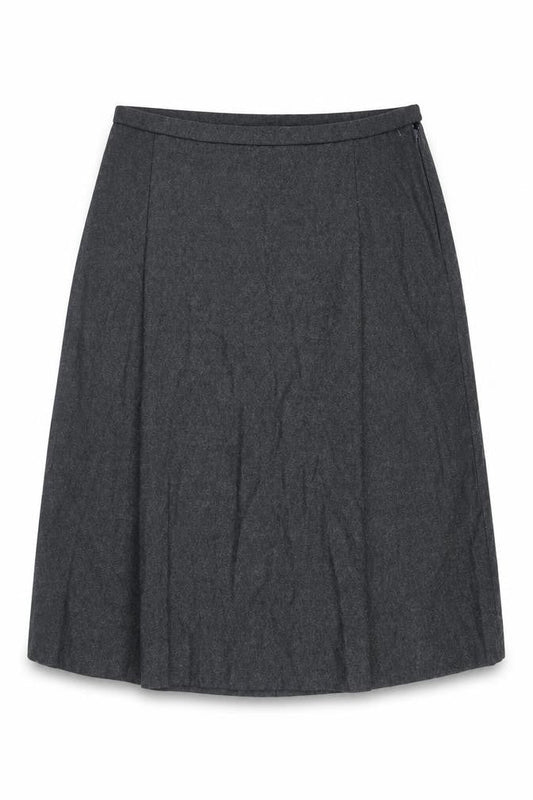Preworn Womens Grey  Acrylic A-Line Skirt Size 42 in   Zip