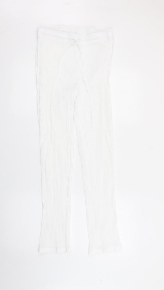 Damart Womens White  Viscose Trousers  Size 12 L28 in Regular