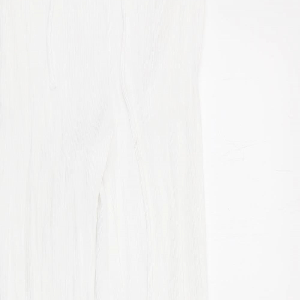 Damart Womens White  Viscose Trousers  Size 12 L28 in Regular