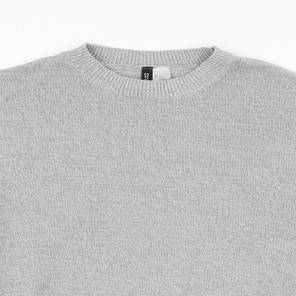 H&M Womens Grey Round Neck  Acrylic Pullover Jumper Size S