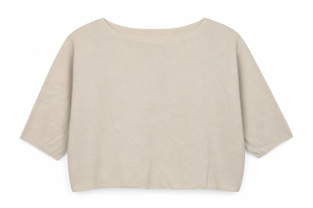 Preworn Womens Beige Round Neck  Cotton Pullover Jumper Size M