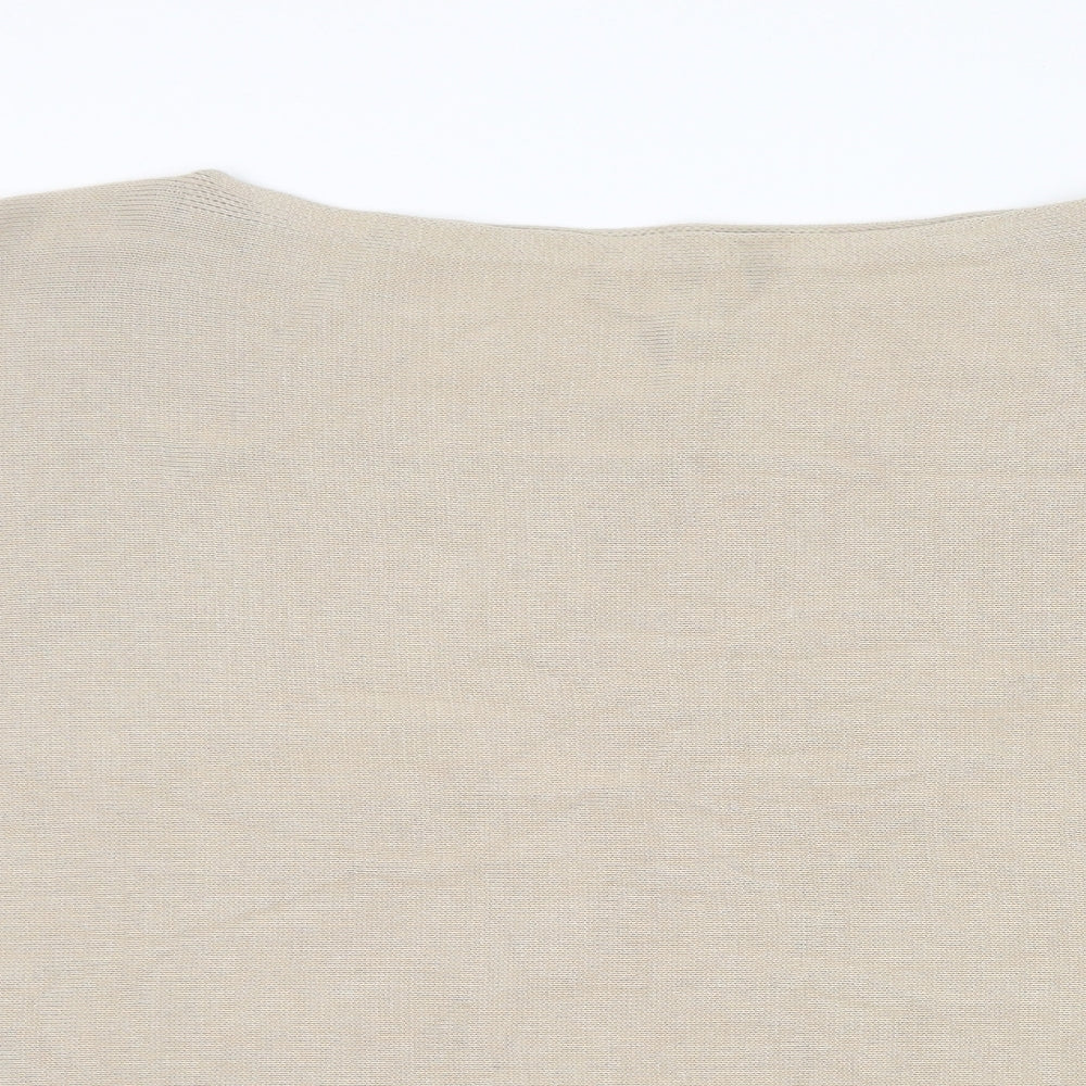 Preworn Womens Beige Round Neck  Cotton Pullover Jumper Size M