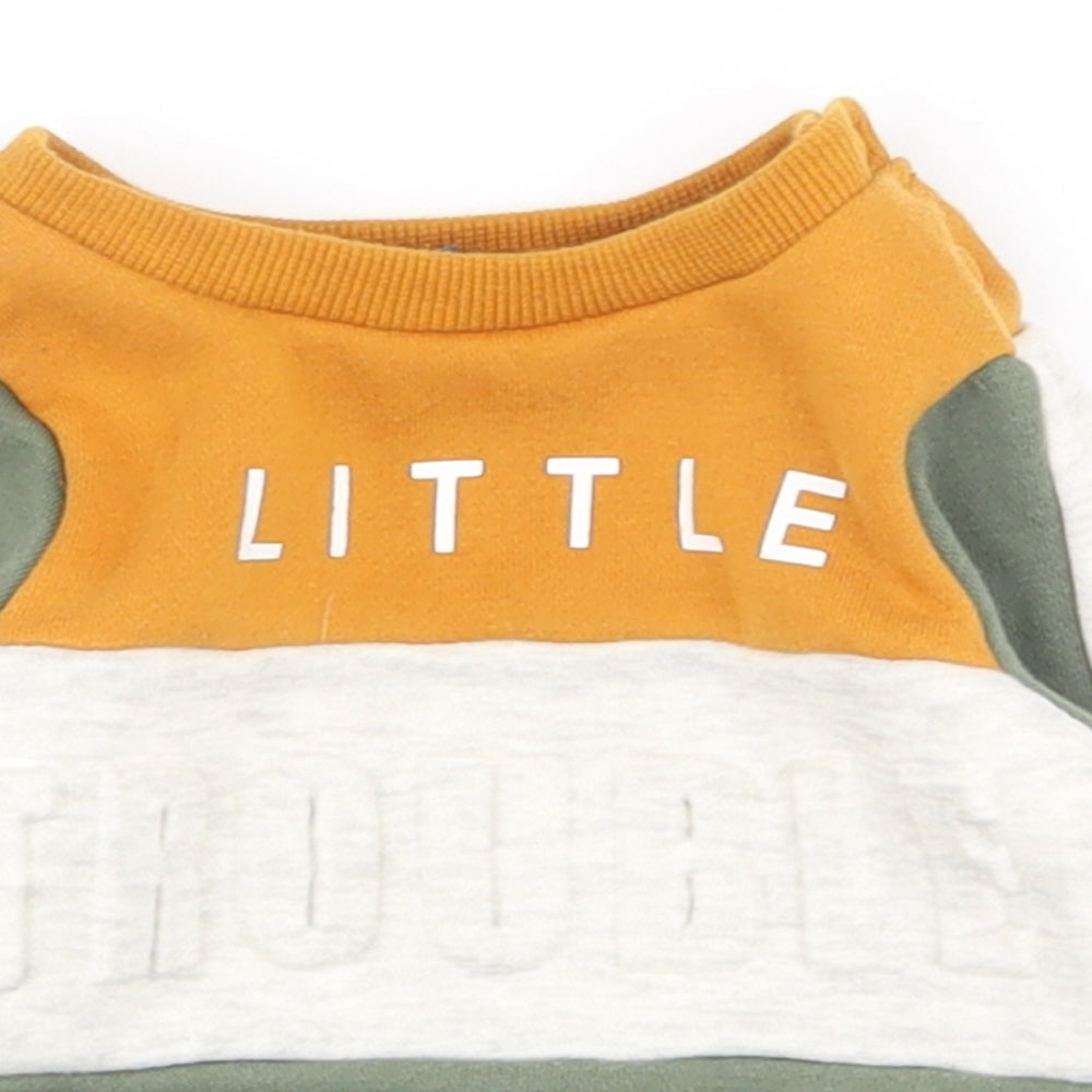 Primark Boys Multicoloured Striped Polyester Pullover Jumper Size 0-3 Months  Snap