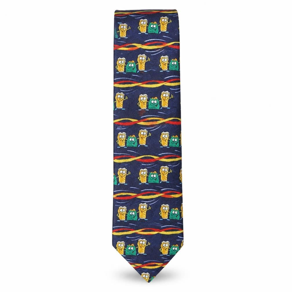 Jacques Estier  Mens Multicoloured Geometric Polyester Pointed Tie One Size