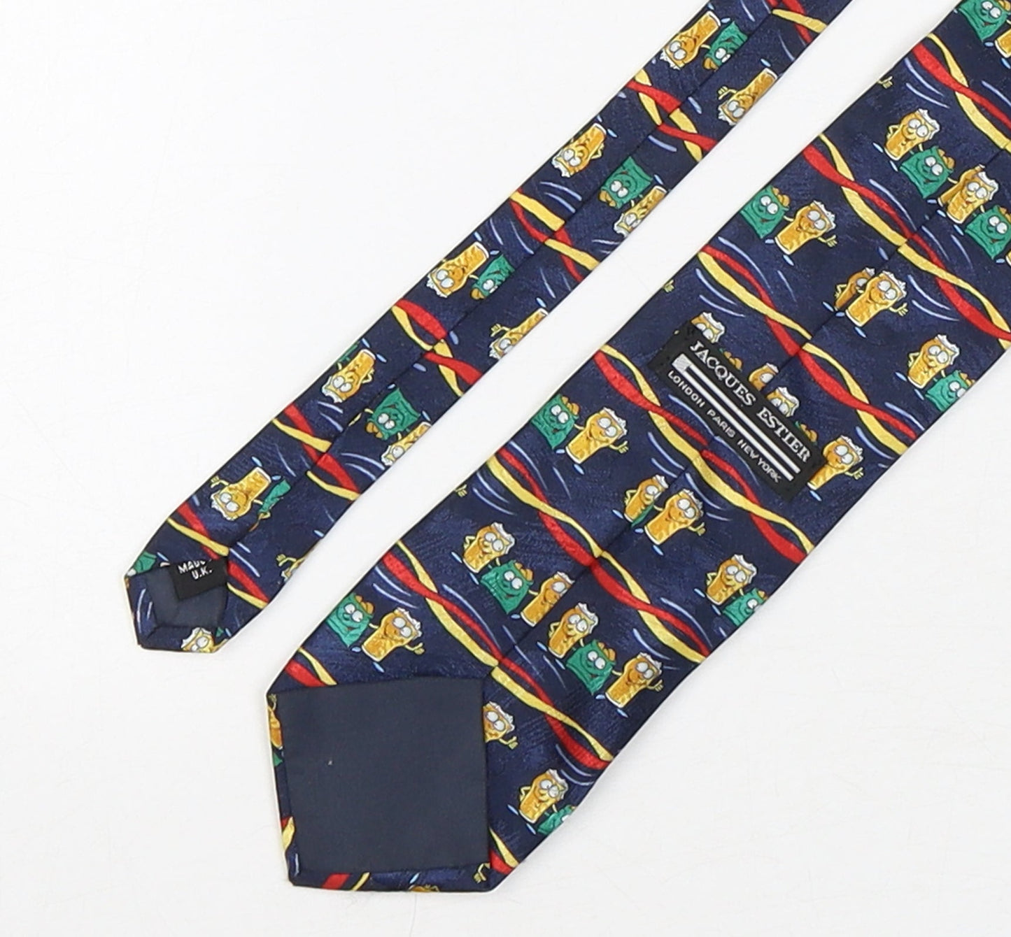 Jacques Estier  Mens Multicoloured Geometric Polyester Pointed Tie One Size