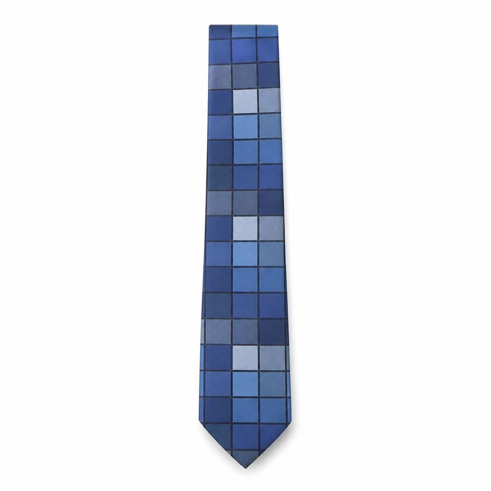 Greenwoods Mens Blue Plaids & Checks Polyester Pointed Tie One Size