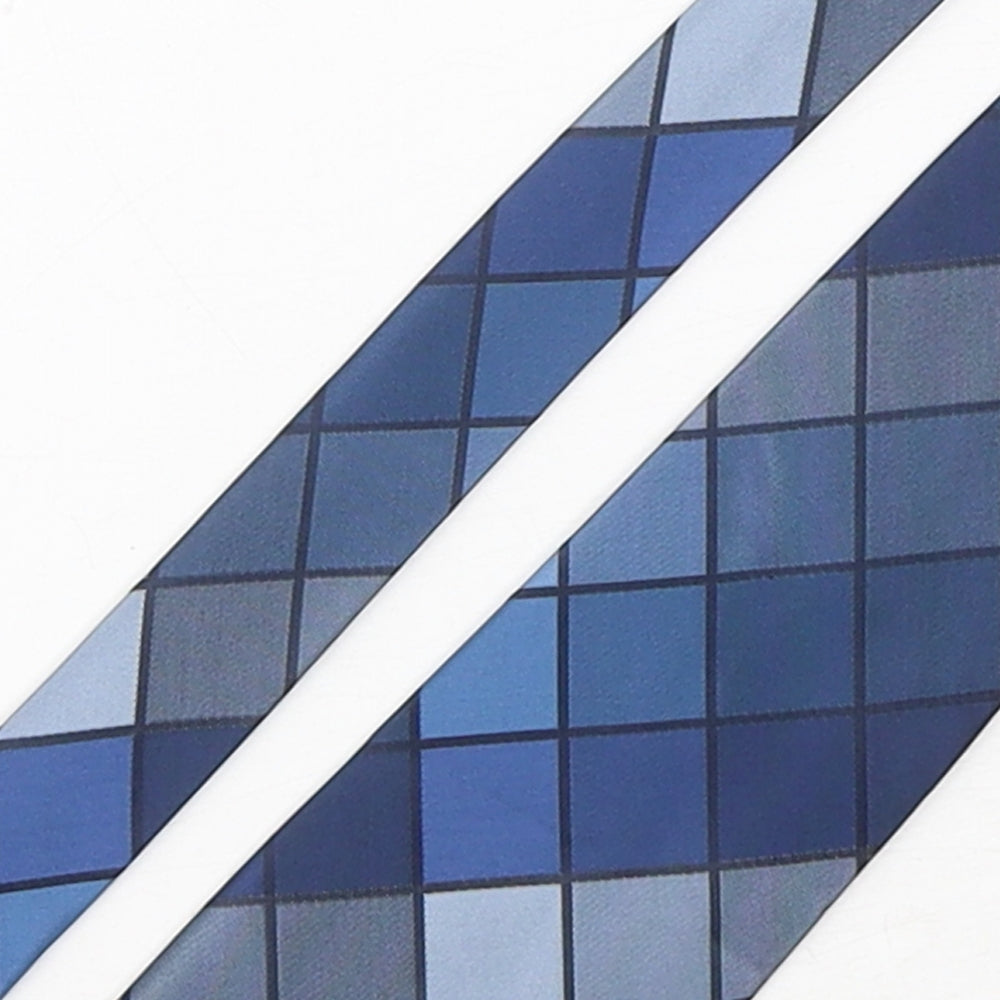 Greenwoods Mens Blue Plaids & Checks Polyester Pointed Tie One Size