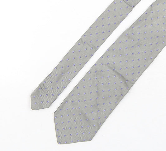 Katharine Hamnet Mens Grey Polka Dot Silk Pointed Tie One Size