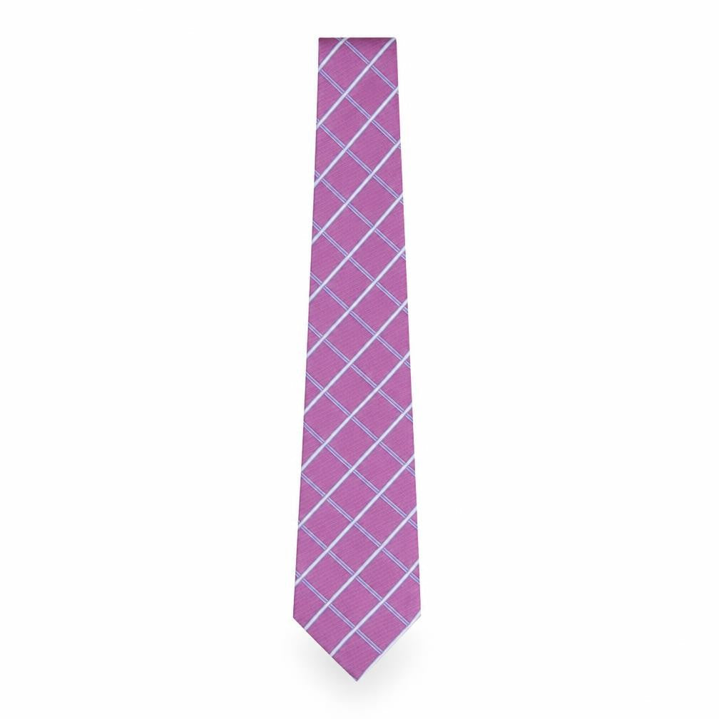 Marks & Spencer Mens Purple Plaids & Checks Polyester Pointed Tie One Size