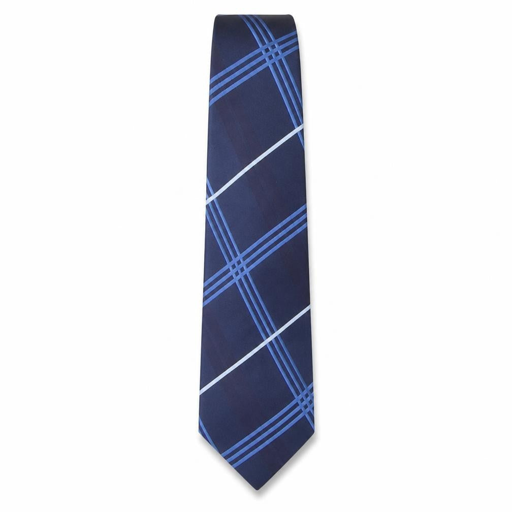 Tie Rack  Mens Blue Plaids & Checks Silk Pointed Tie One Size