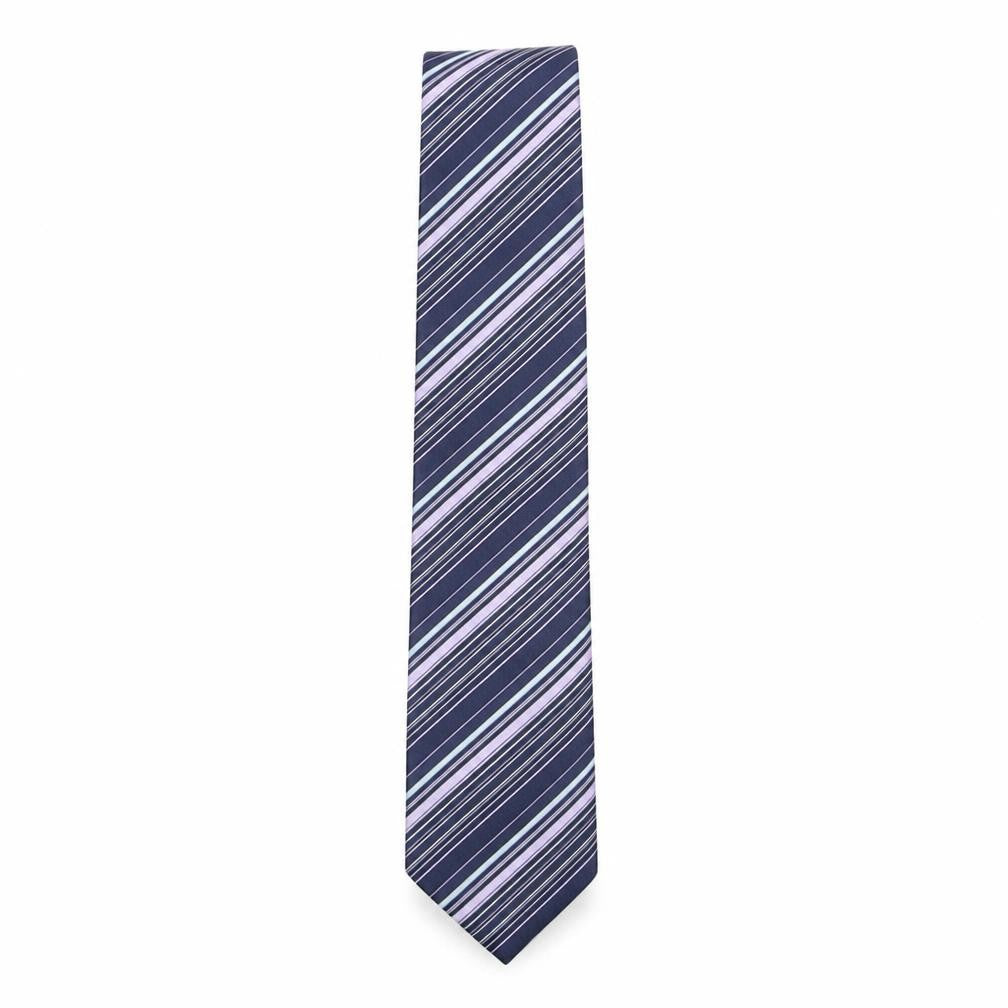 Linea  Mens Blue Striped Silk Pointed Tie One Size