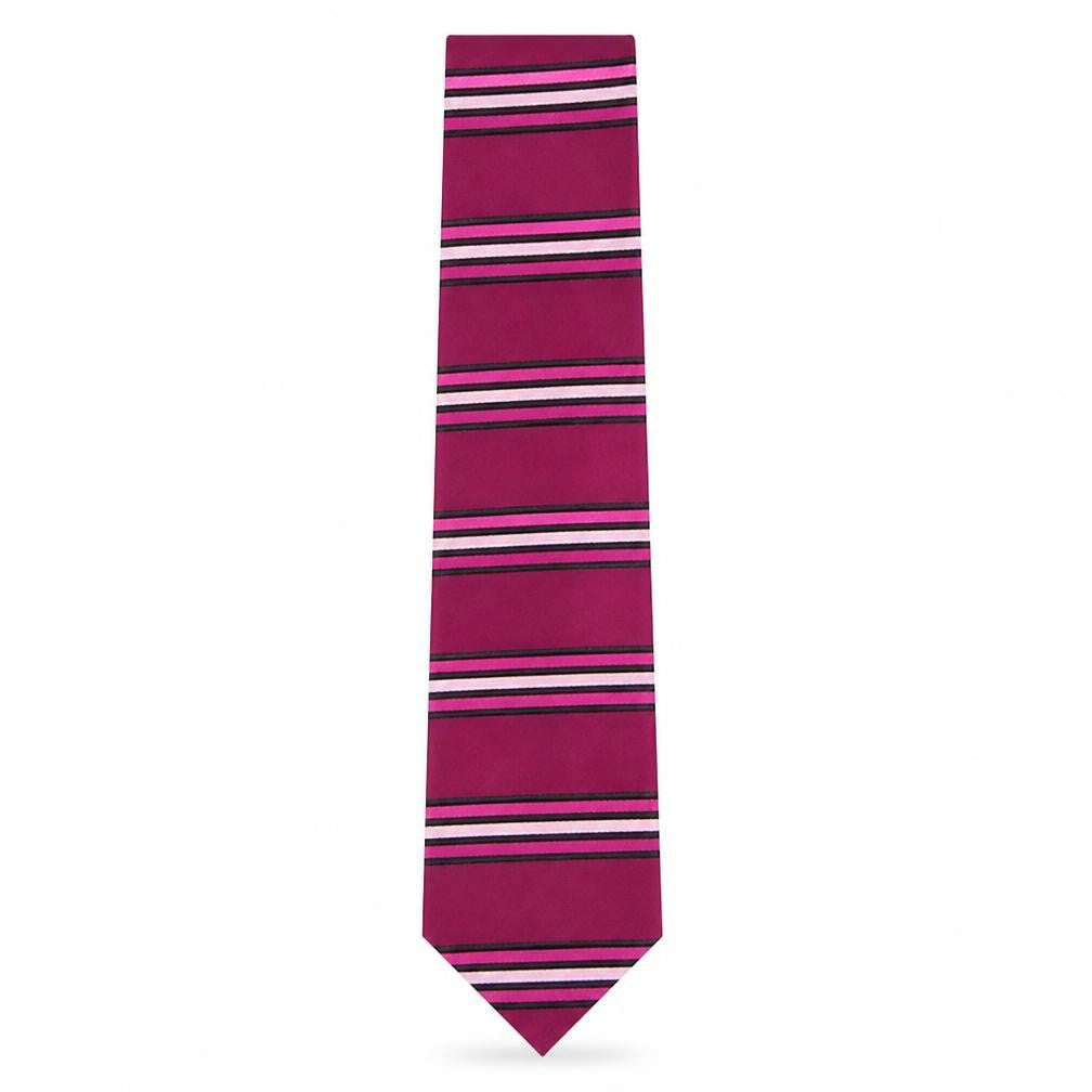 Matassini Mens Purple Striped Silk Pointed Tie One Size