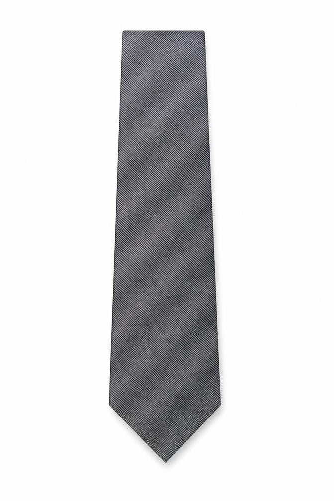 Autograph  Mens Grey Striped Silk Pointed Tie One Size