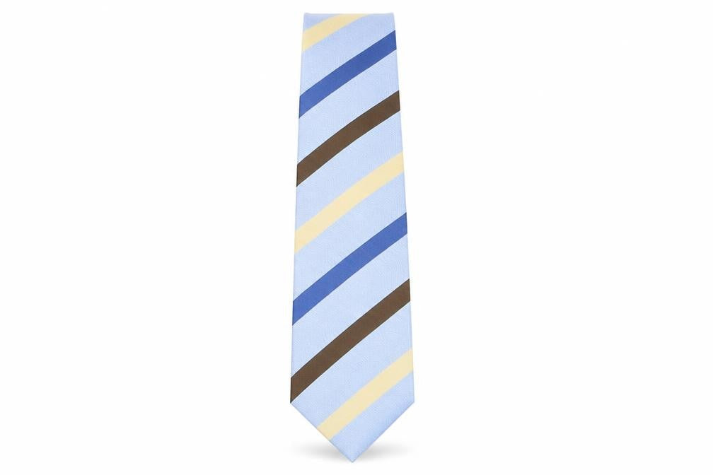 Voux  Mens Multicoloured Striped Silk Pointed Tie One Size