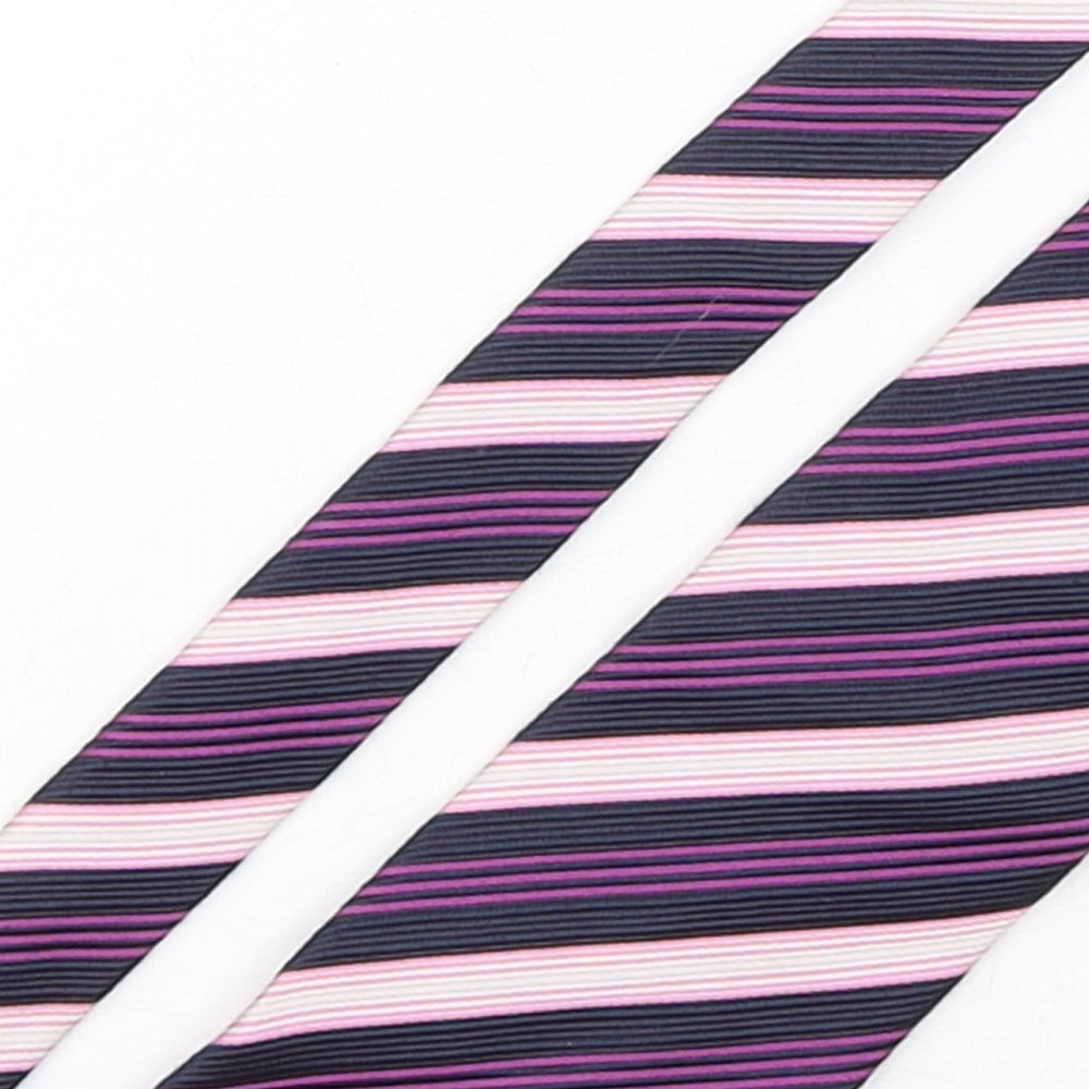 Cambridge Mens Multicoloured Striped Silk Pointed Tie One Size