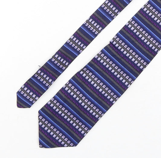 Debenhams  Mens Multicoloured Geometric Silk Pointed Tie One Size