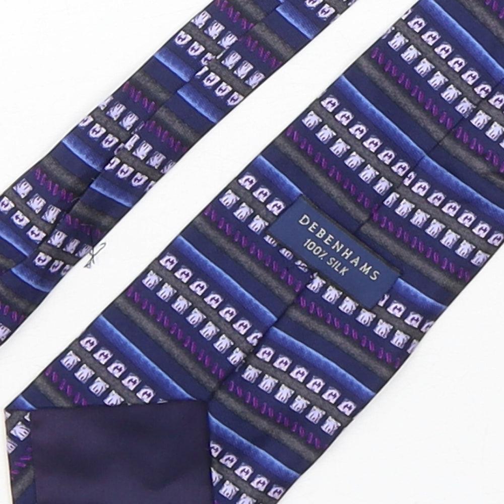 Debenhams  Mens Multicoloured Geometric Silk Pointed Tie One Size