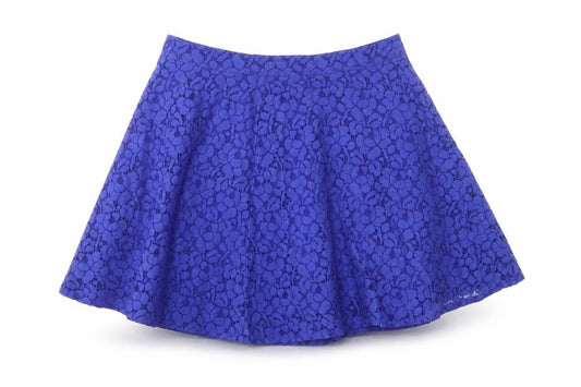 Topshop Womens Blue  Cotton Skater Skirt Size 8   Zip