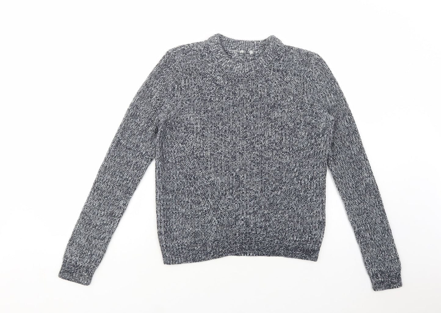 H&M Womens Blue Crew Neck  Acrylic Pullover Jumper Size S