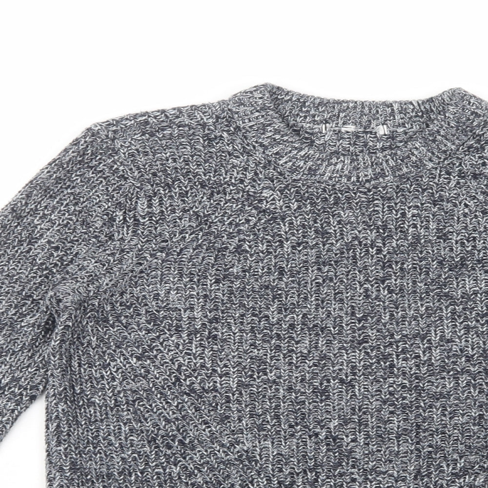 H&M Womens Blue Crew Neck  Acrylic Pullover Jumper Size S