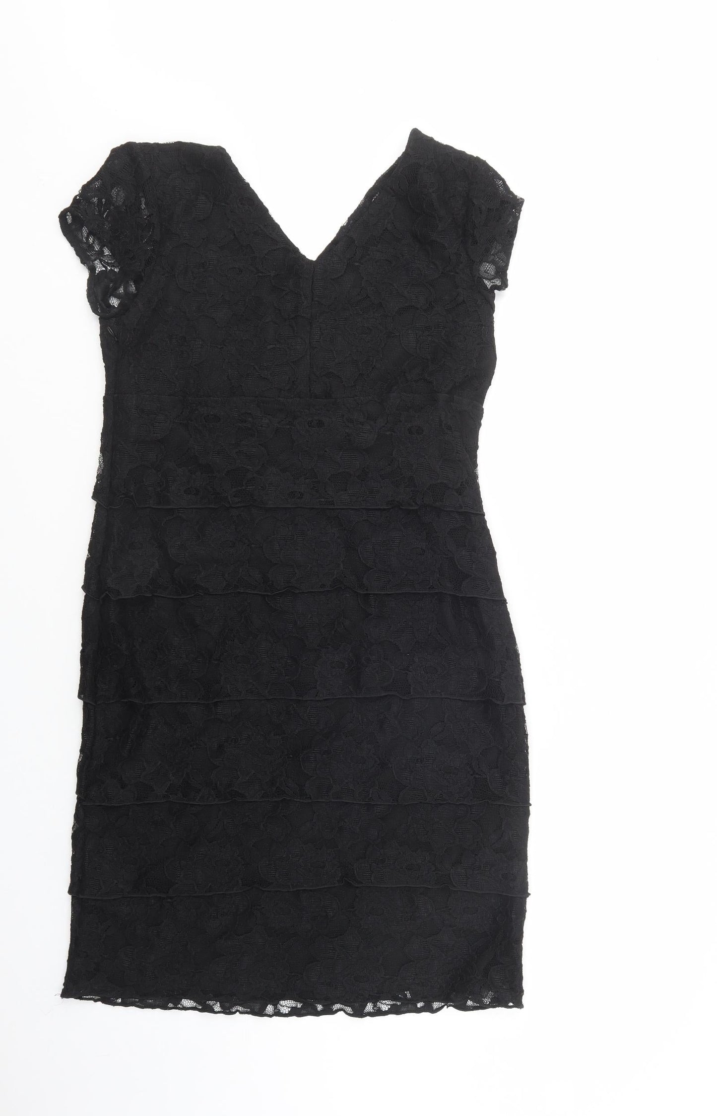 Scarlett Womens Black  Polyester Pencil Dress  Size 6  Collared Zip