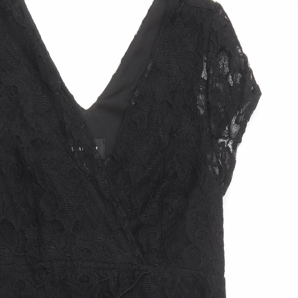 Scarlett Womens Black  Polyester Pencil Dress  Size 6  Collared Zip