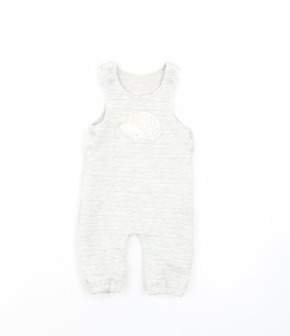 Tu Baby Grey  Polyester Dungaree Outfit/Set Size 3-6 Months  Button - Hedgehog