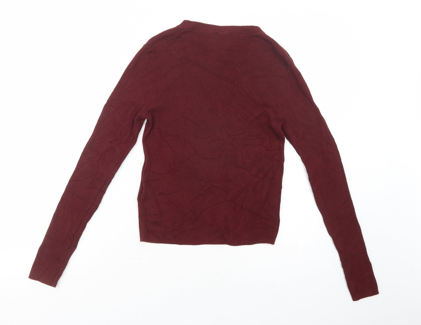 H&M Womens Purple Crew Neck  Viscose Pullover Jumper Size M