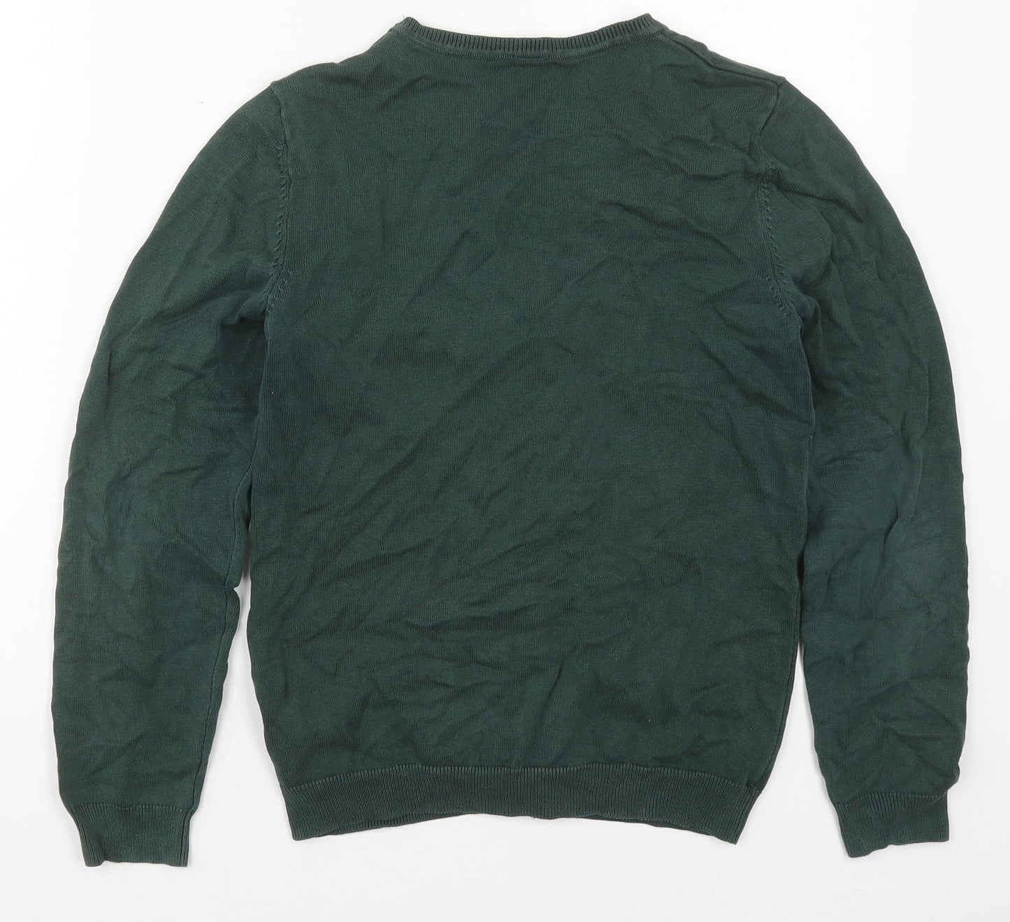 George Girls Green V-Neck  Cotton Cardigan Jumper Size 13-14 Years  Button