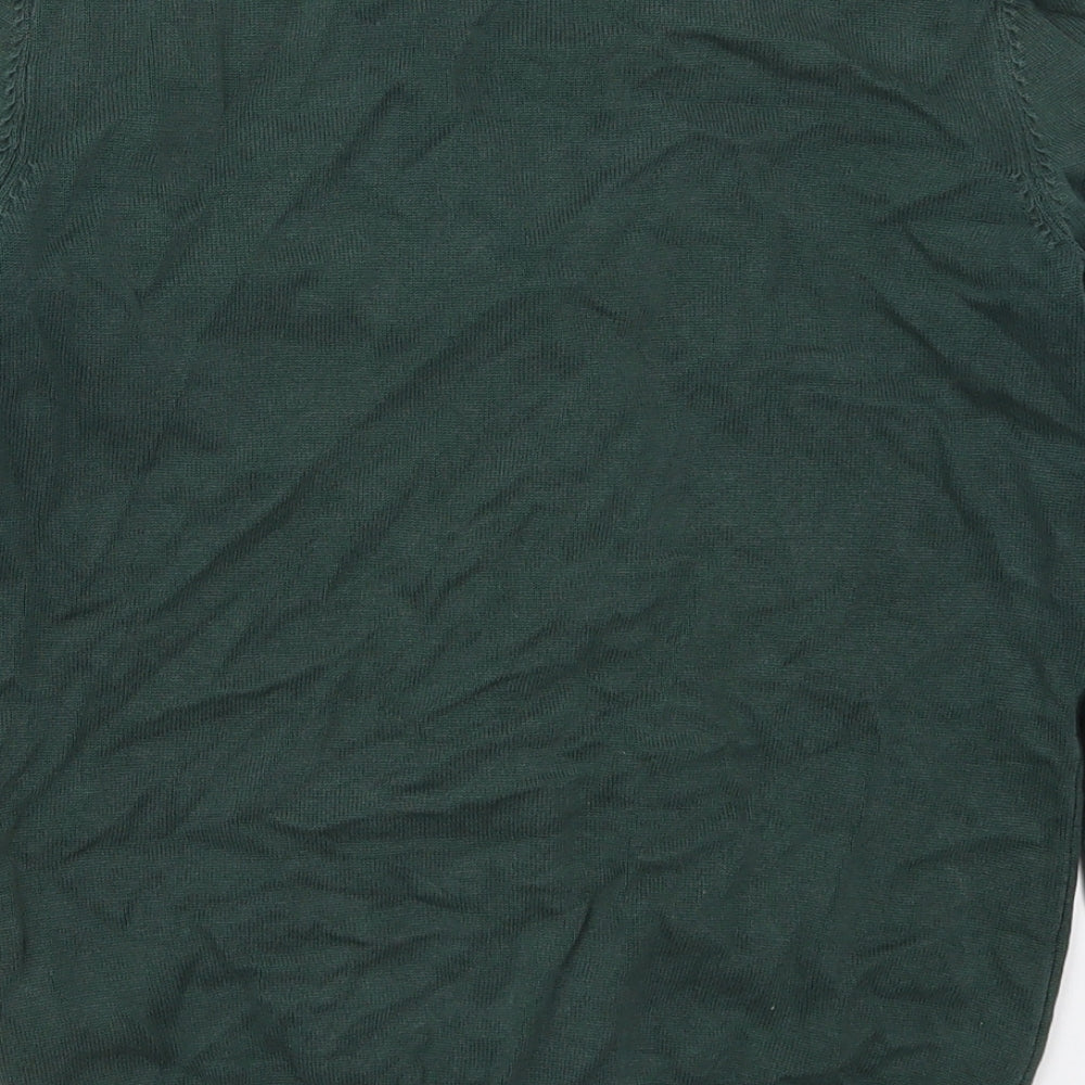 George Girls Green V-Neck  Cotton Cardigan Jumper Size 13-14 Years  Button