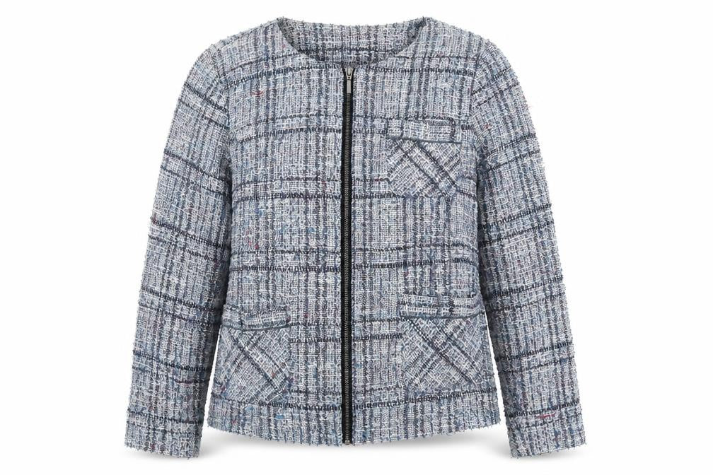 Klass Womens Blue Check  Jacket  Size 14  Zip