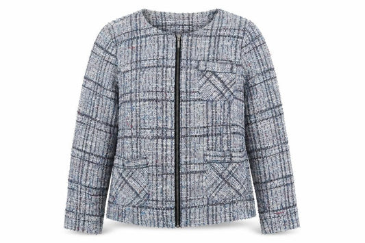 Klass Womens Blue Check  Jacket  Size 14  Zip