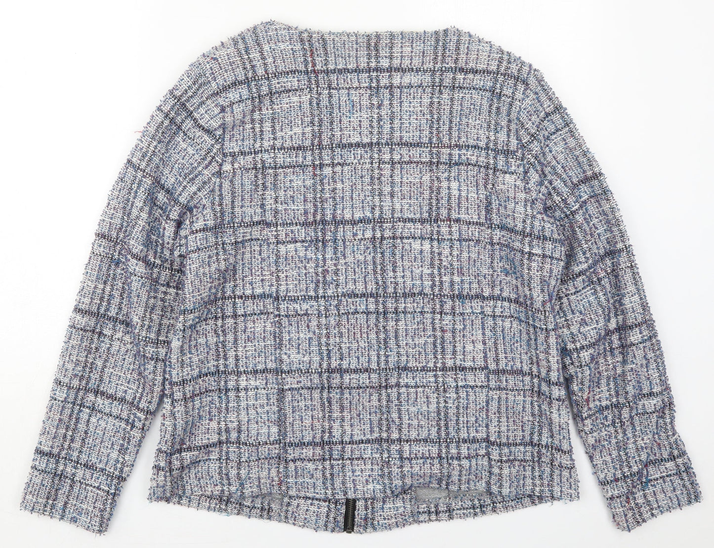Klass Womens Blue Check  Jacket  Size 14  Zip