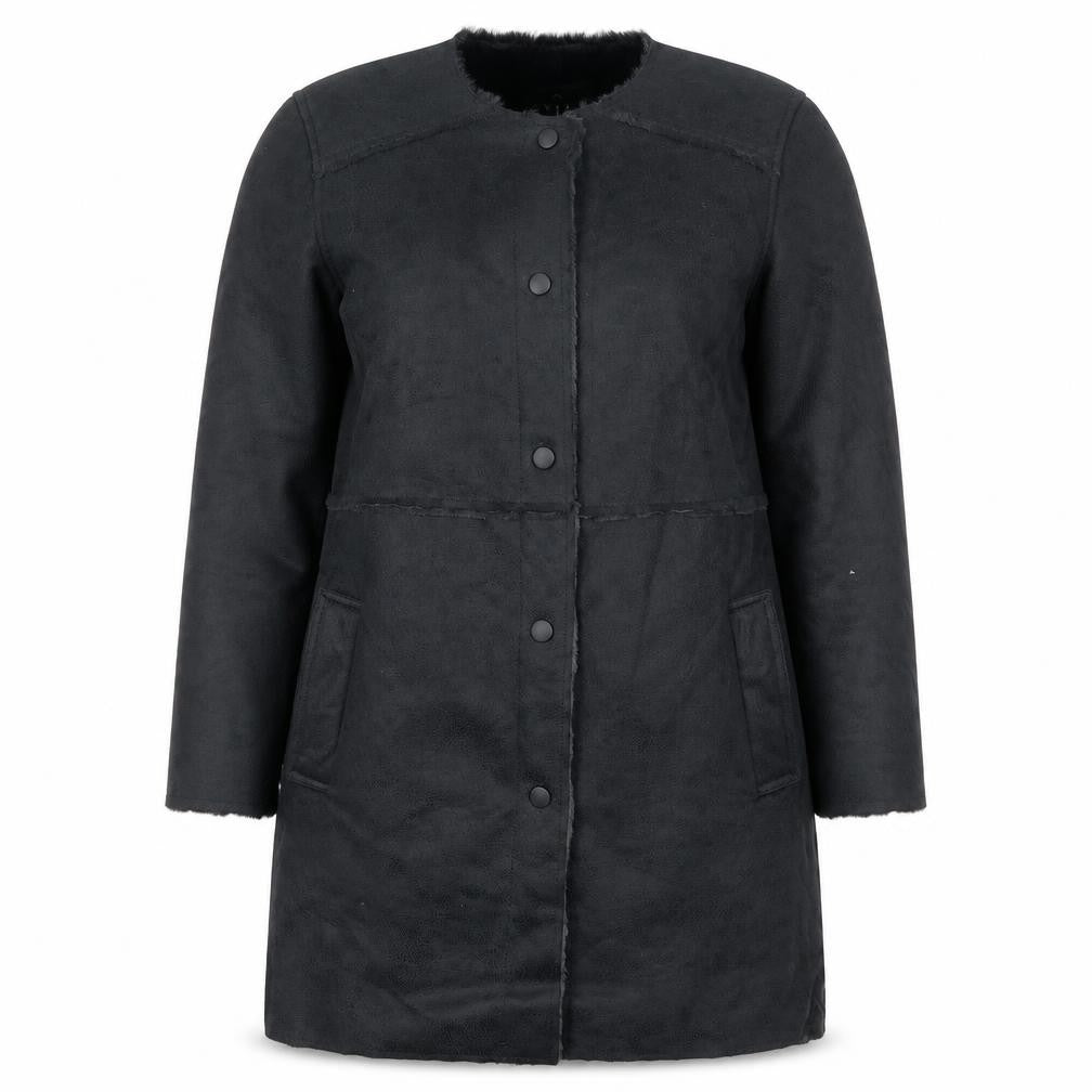 Viz-A-Viz Womens Grey   Pea Coat Coat Size M  Button