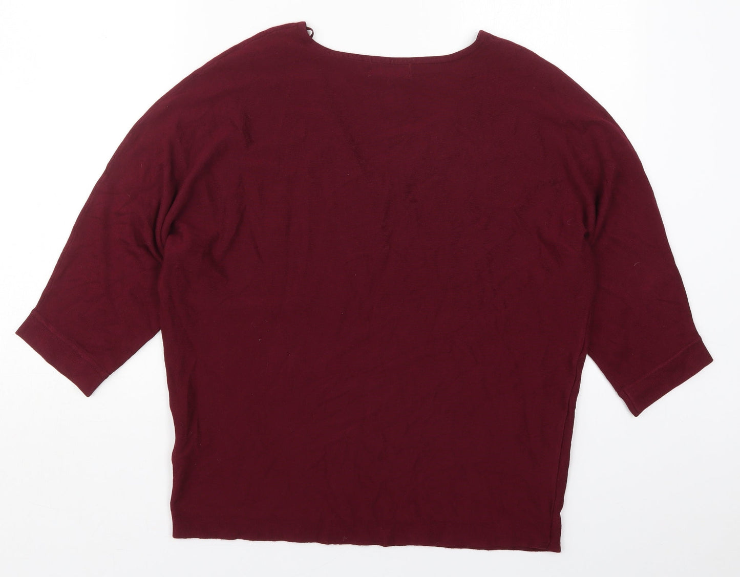 Debenhams Womens Red V-Neck  Viscose Pullover Jumper Size M