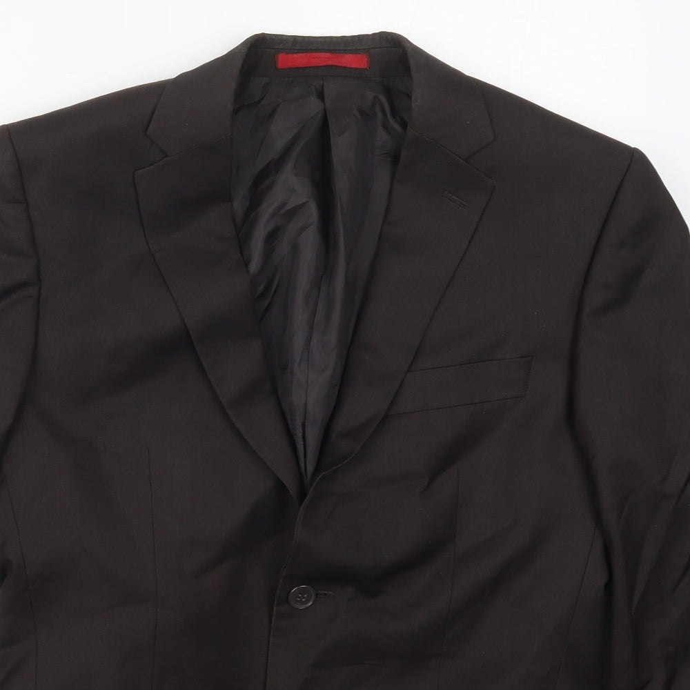 Preworn Mens Grey  Polyester Jacket Suit Jacket Size 36