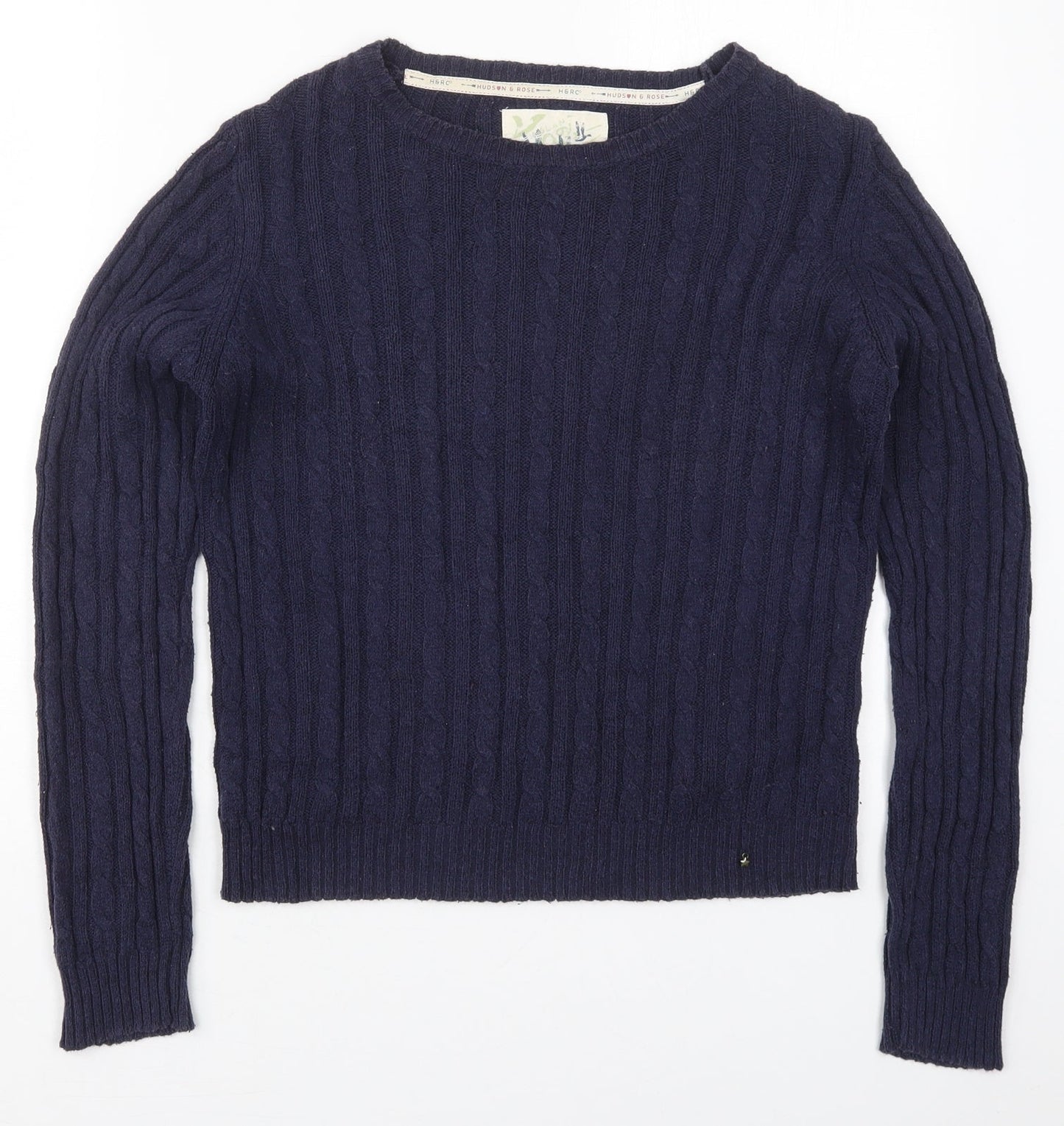 New Look Womens Blue Round Neck  Acrylic Pullover Jumper Size 14