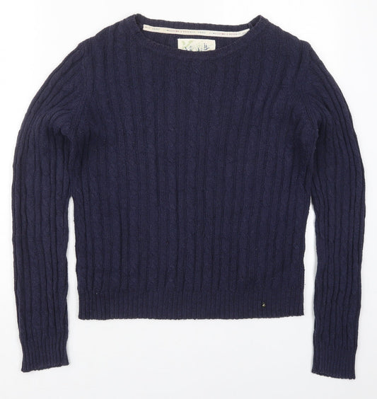 New Look Womens Blue Round Neck  Acrylic Pullover Jumper Size 14