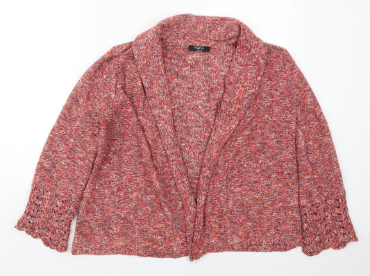 George Womens Pink V-Neck  Acrylic Cardigan Jumper Size 14