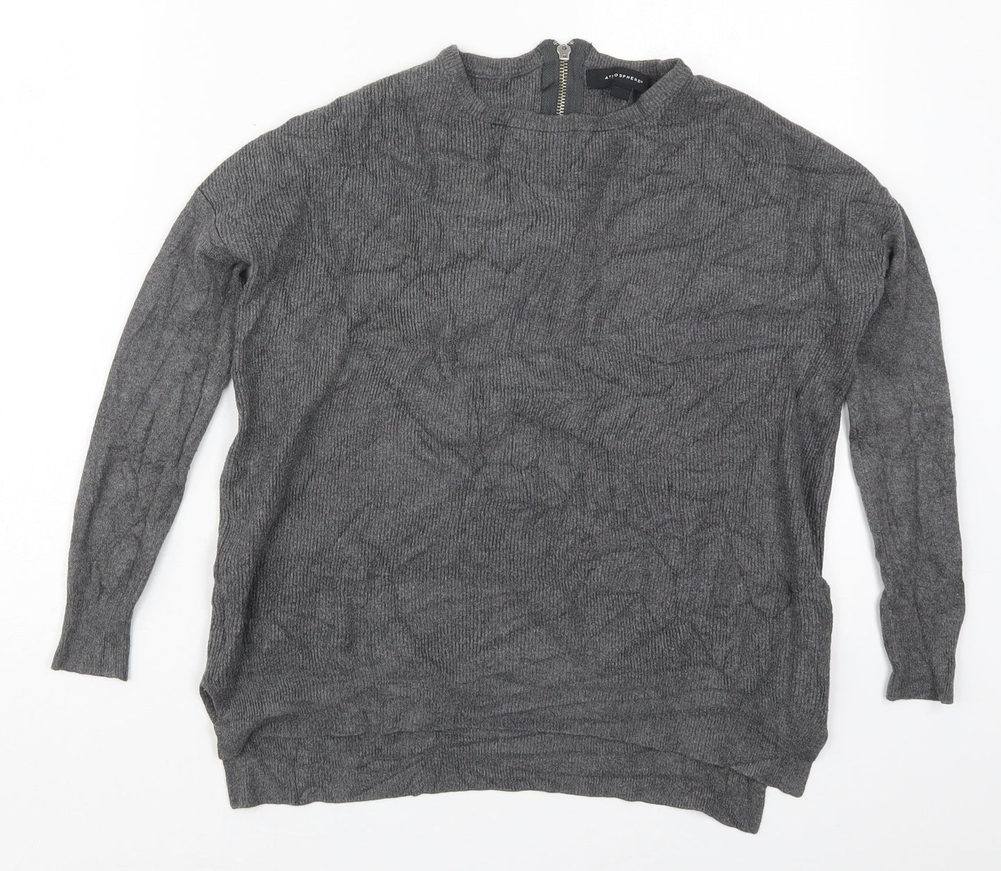 Atmosphere Womens Grey Crew Neck  Viscose Pullover Jumper Size 6