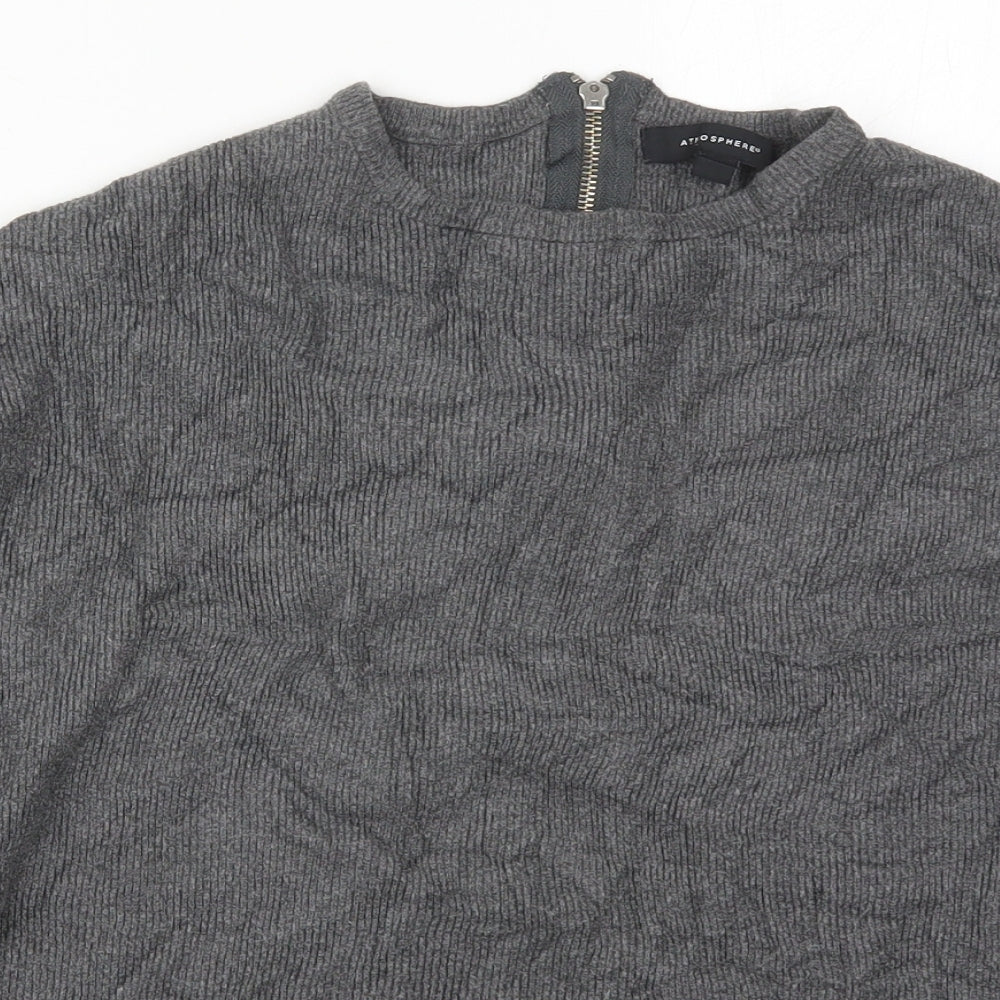 Atmosphere Womens Grey Crew Neck  Viscose Pullover Jumper Size 6