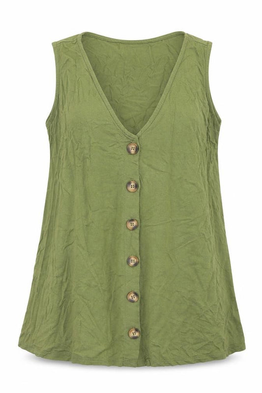 ASOS Womens Green  Viscose Basic Tank Size 6 V-Neck