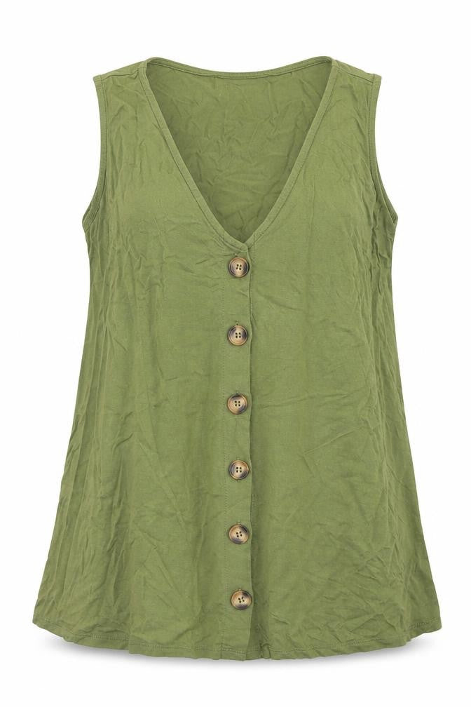 ASOS Womens Green  Viscose Basic Tank Size 6 V-Neck