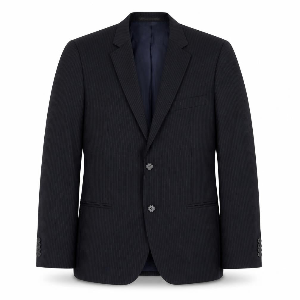 F&F Mens Black Striped Polyester Jacket Blazer Size 40